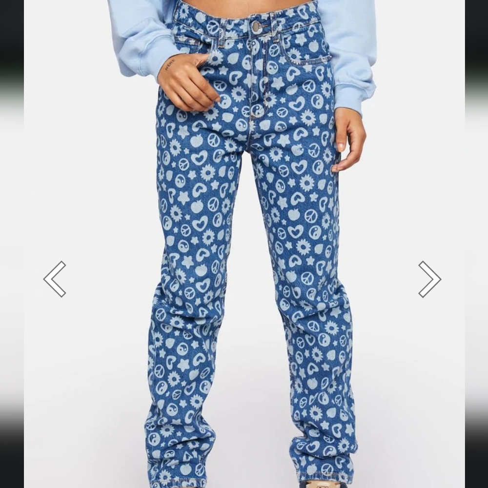 Dolls Kill Daisy Street Printed Dad Jeans